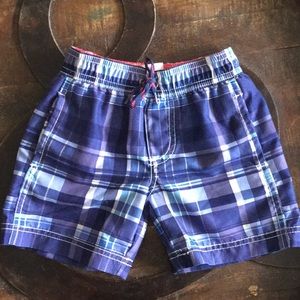 Carter’s Blue Plaid Toddler Boy Swim Trunks 2T